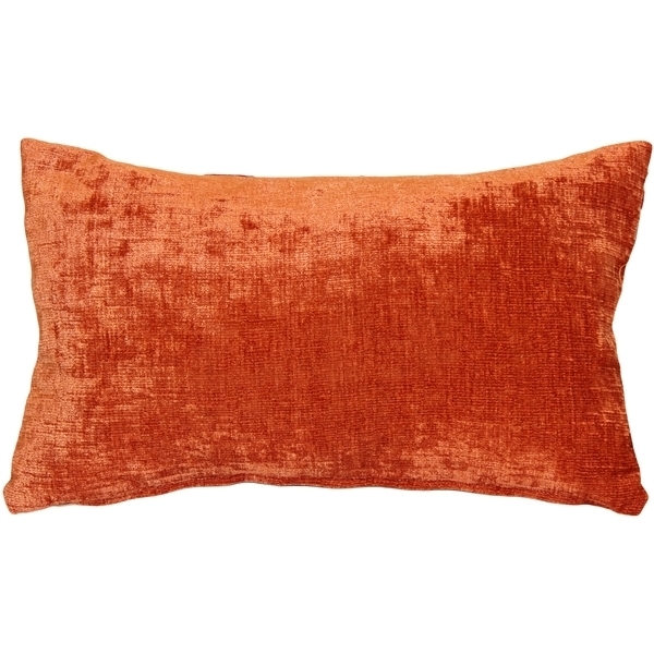 Pillow Decor - Venetian Velvet Earthen Orange Pillow 12x20