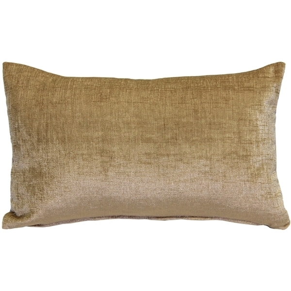 Pillow Decor - Venetian Velvet Golden Brown Throw Pillow 12x20