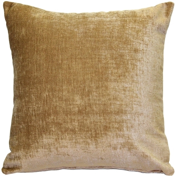 Pillow Decor - Venetian Velvet Golden Brown Throw Pillow 20x20
