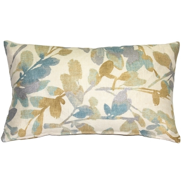Pillow Decor - Linen Leaf Marine Throw Pillow 12x20