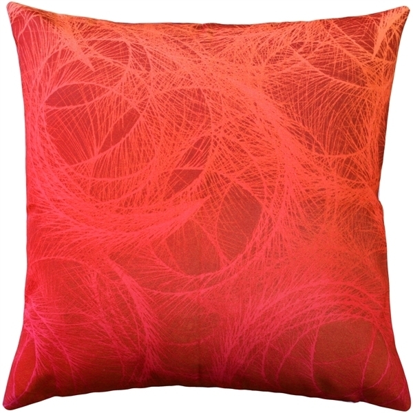 Pillow Decor - Feather Swirl Red Throw Pillow 20x20