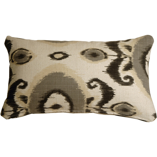 Pillow Decor - Bold Gray Ikat 12x20 Decorative Pillow