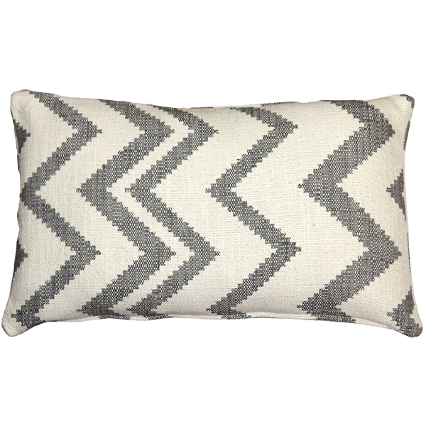Pillow Decor - Lorenzo Zigzag Gray 12x20 Throw Pillow