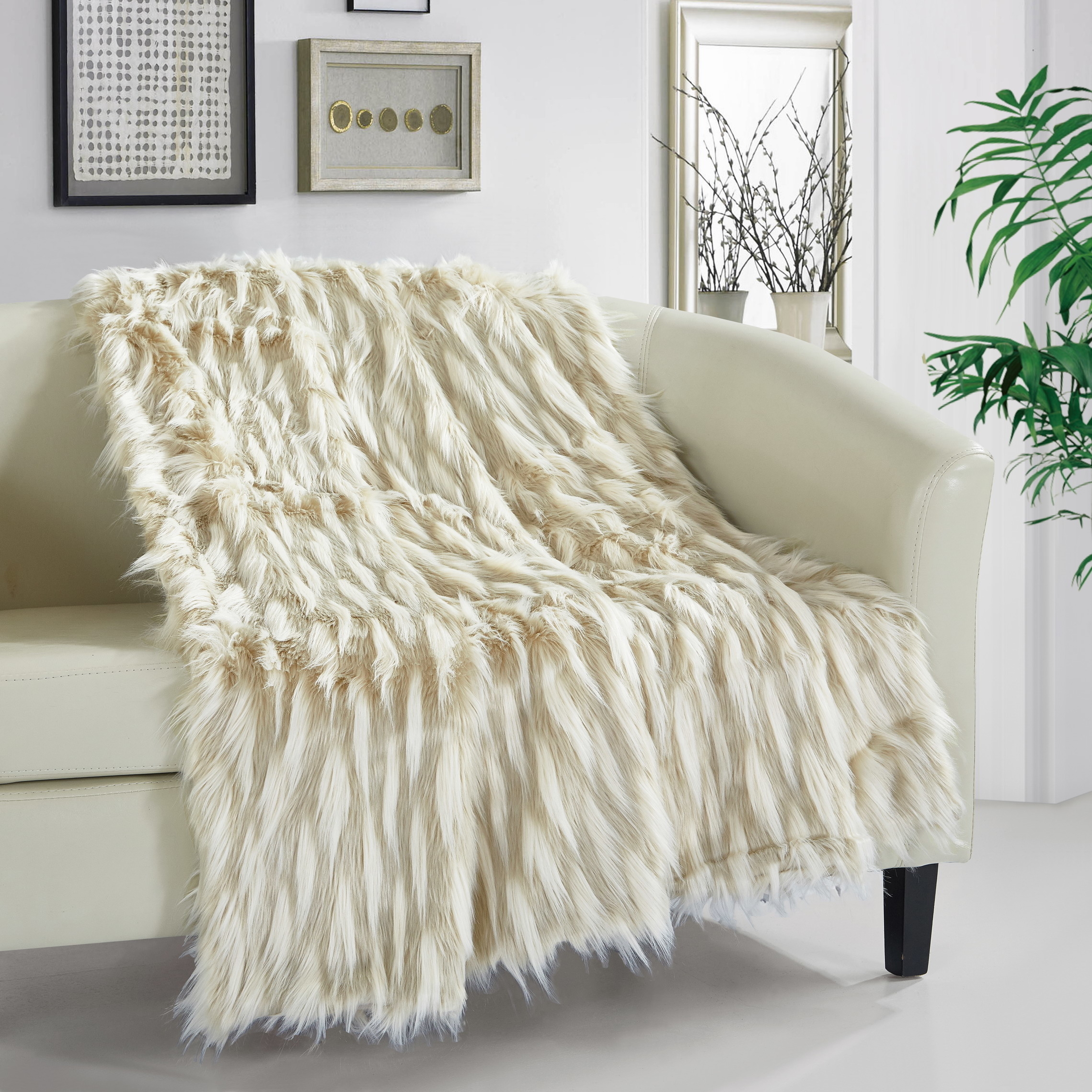 Levida Throw Blanket Super Soft Ultra Plush Micromink Backing Decorative Two-Tone Design - Gray
