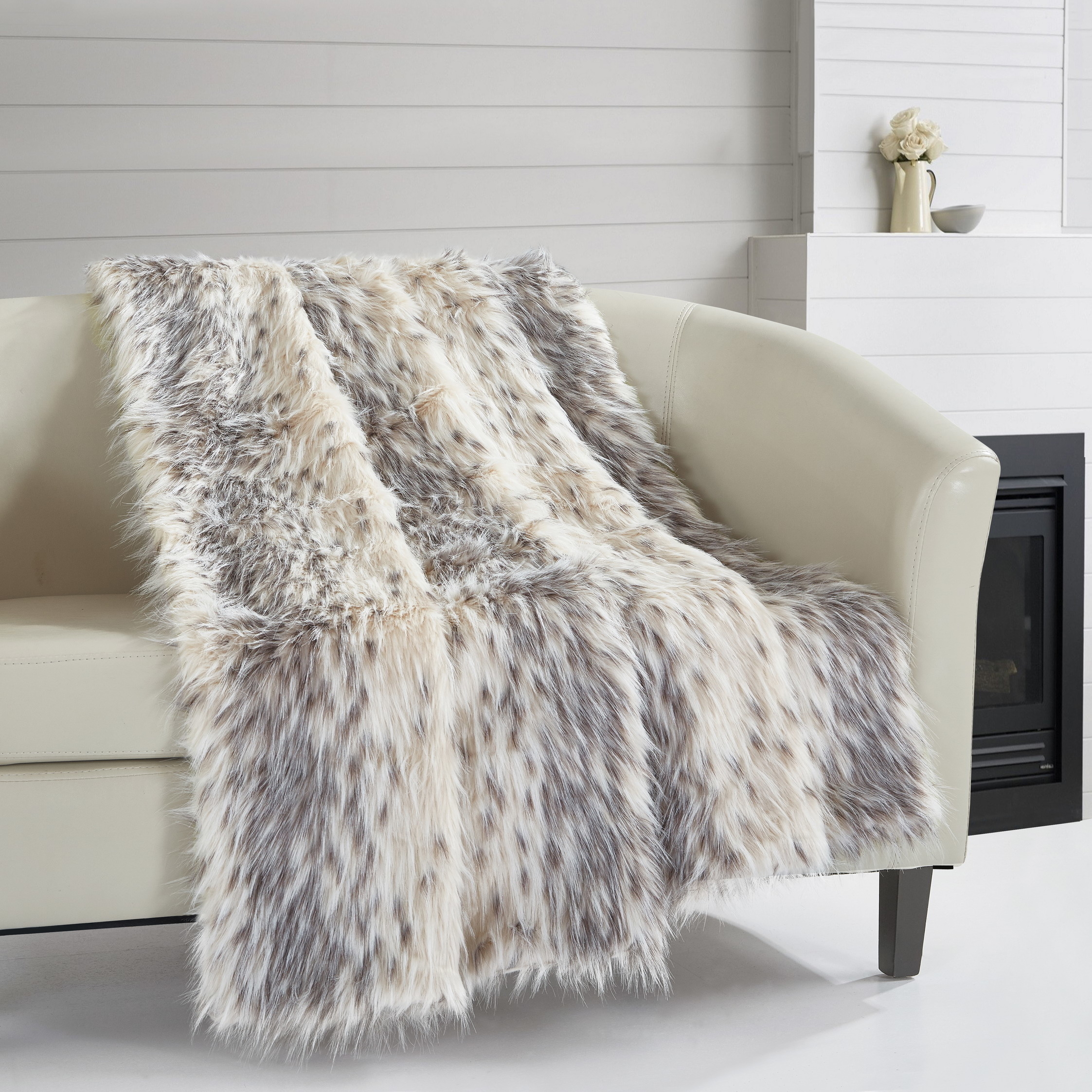 Piolo Throw Blanket Cozy Super Soft Ultra Plush Micromink Backing Decorative Two-Tone Design - Silver