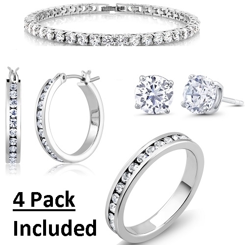 18kt White Gold Plated Eternity Jewelry Package - 9