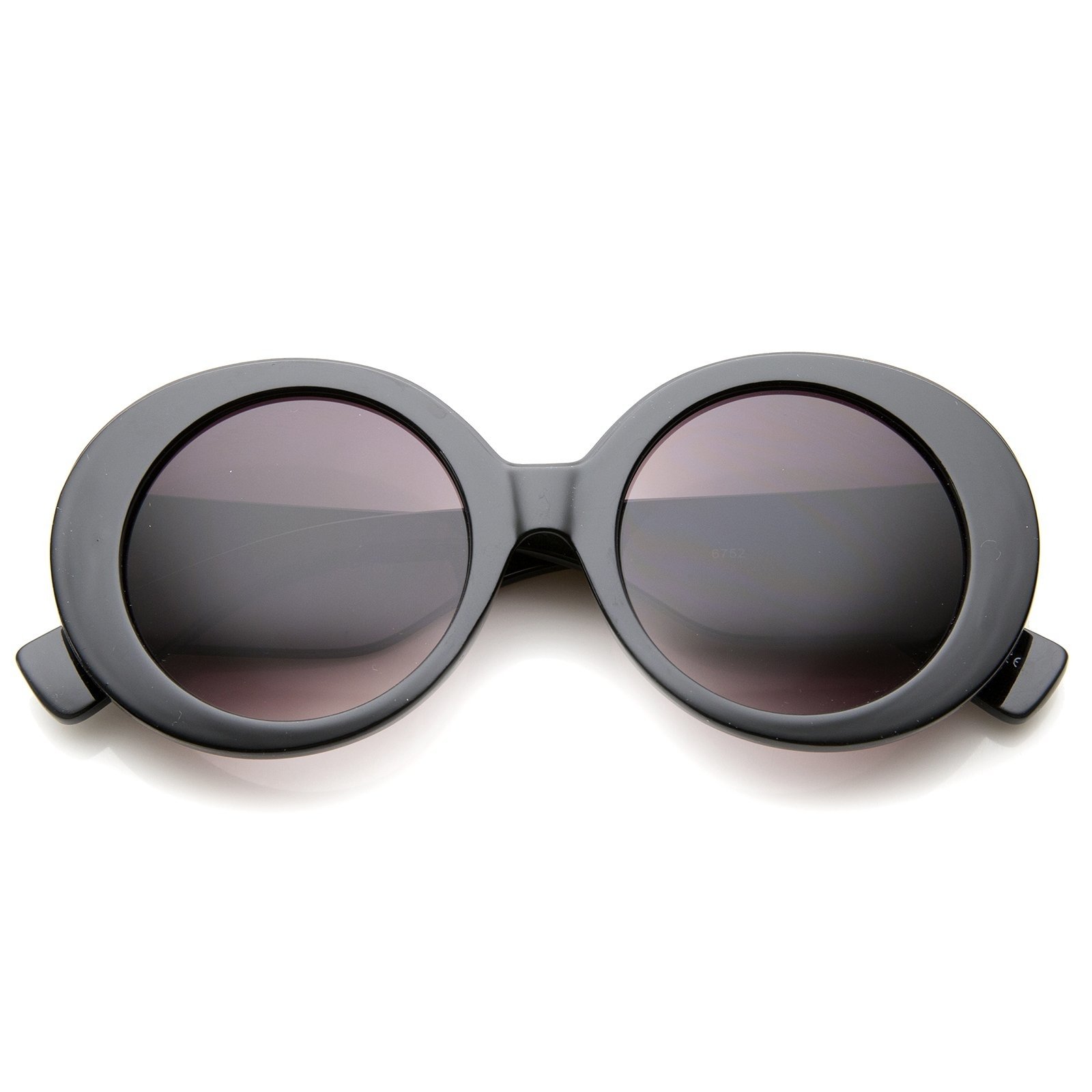 Womens High Fashion Glam Chunky Round Oversize Sunglasses 50mm - Orange-Tortoise / Amber