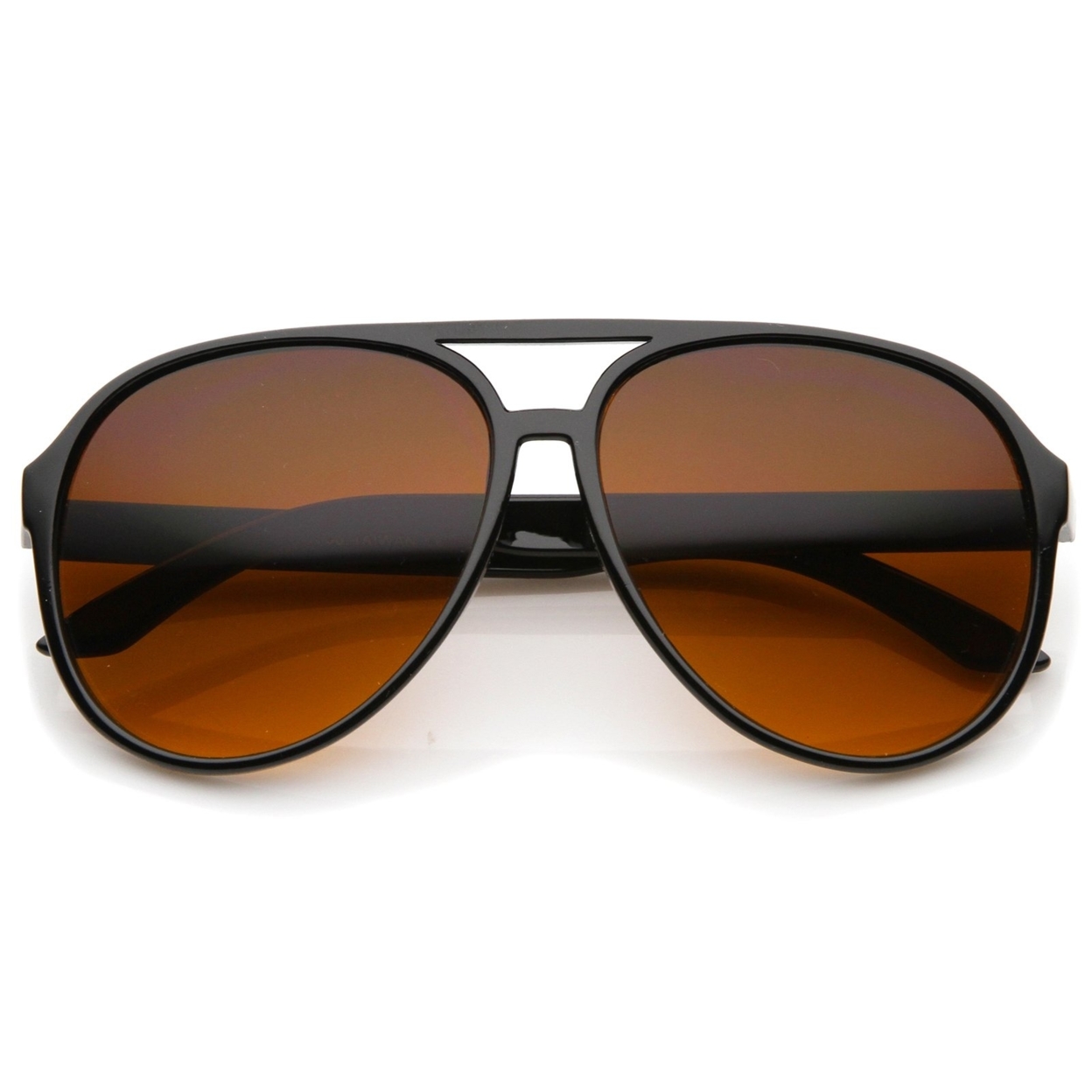 Retro Large Blue Blocking Lens Aviator Sunglasses 60mm - 2-Pack , Black/Orange