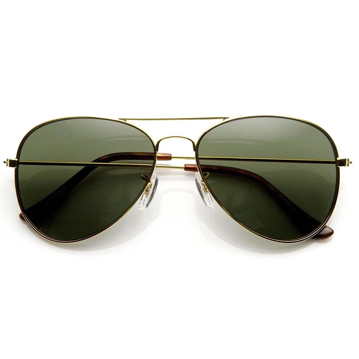 Original Classic Metal Standard Aviator Sunglasses - Nickel Plated Frame - Gold Sun