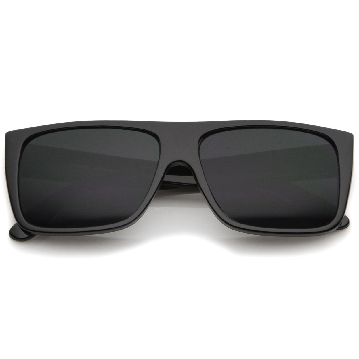 Retro Flat Top Wide Temple Eazy E Style Rectangle Sunglasses 57mm - Tortoise / Smoke