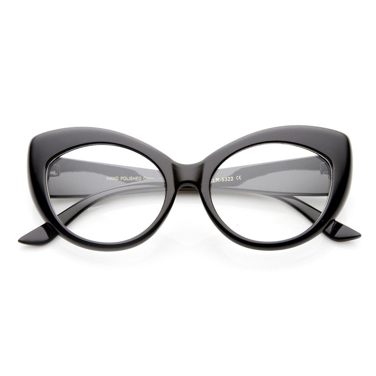 Mod Pointed Cat Eye Clear Fashion Frame Glasses - Matte-Black Clear