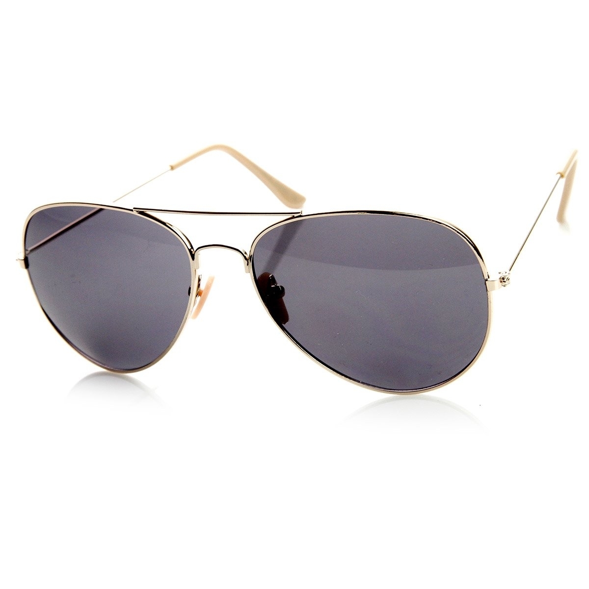 Original Basic Casual Fashion Metal Aviator Sunglasses - 56mm Lens - Gold Brown