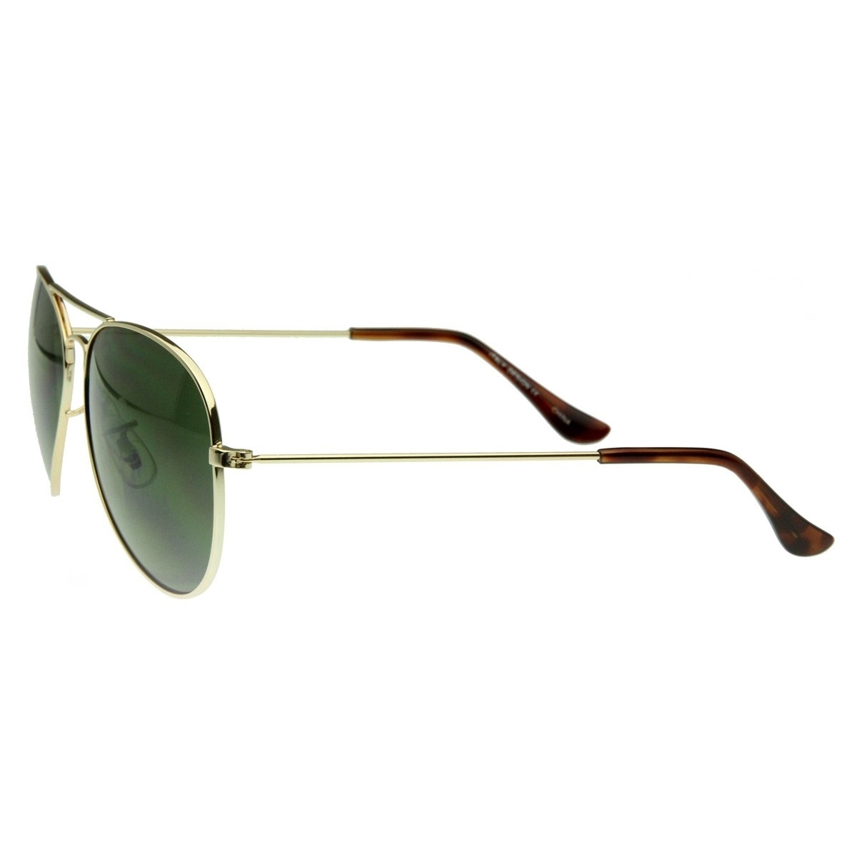 Original Classic Metal Standard Aviator Sunglasses - Nickel Plated Frame - Gold Sun