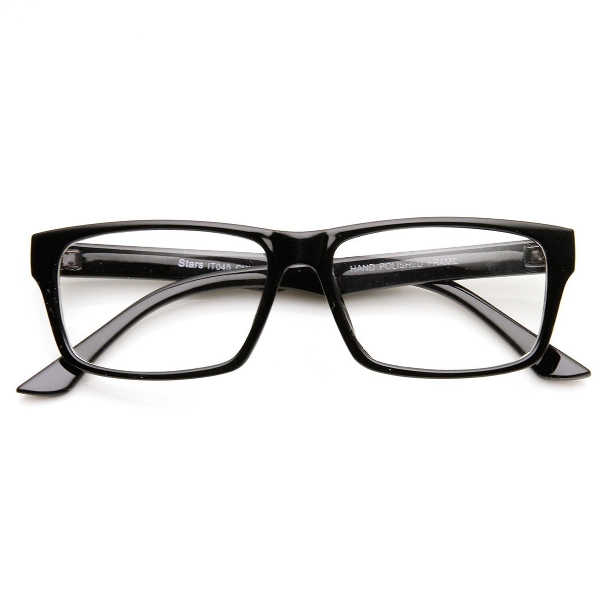 Modern Fashion Basic Mod Rectangular Clear Lens Glasses - Tortoise
