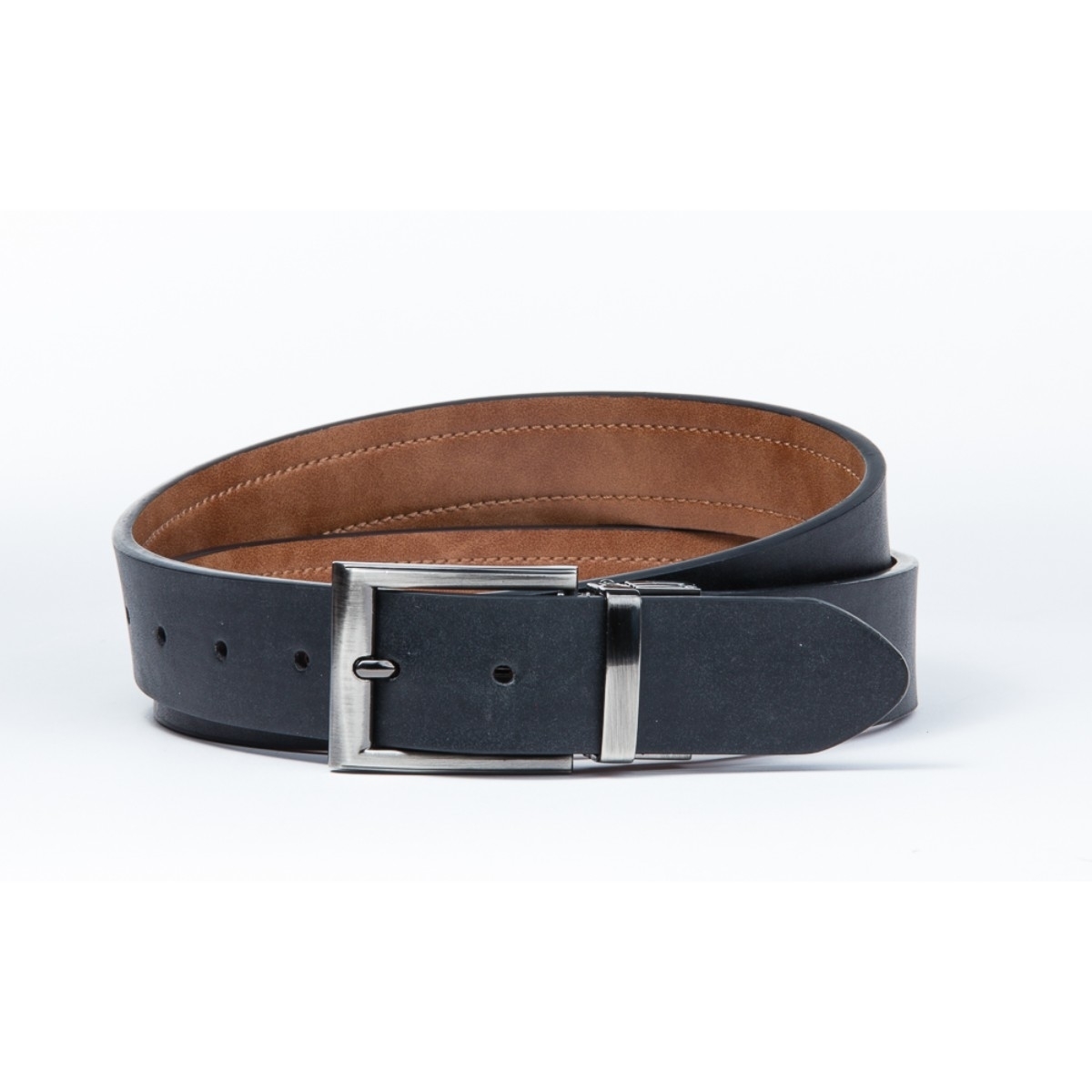 MKF Collection Omar Genuine Leather Reversible Belt By Mia K. Handbag - BLACK, L