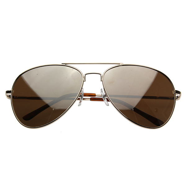 Premium Mirrored Aviator Top Gun Sunglasses W/ Spring Loaded Temples - Gold Each