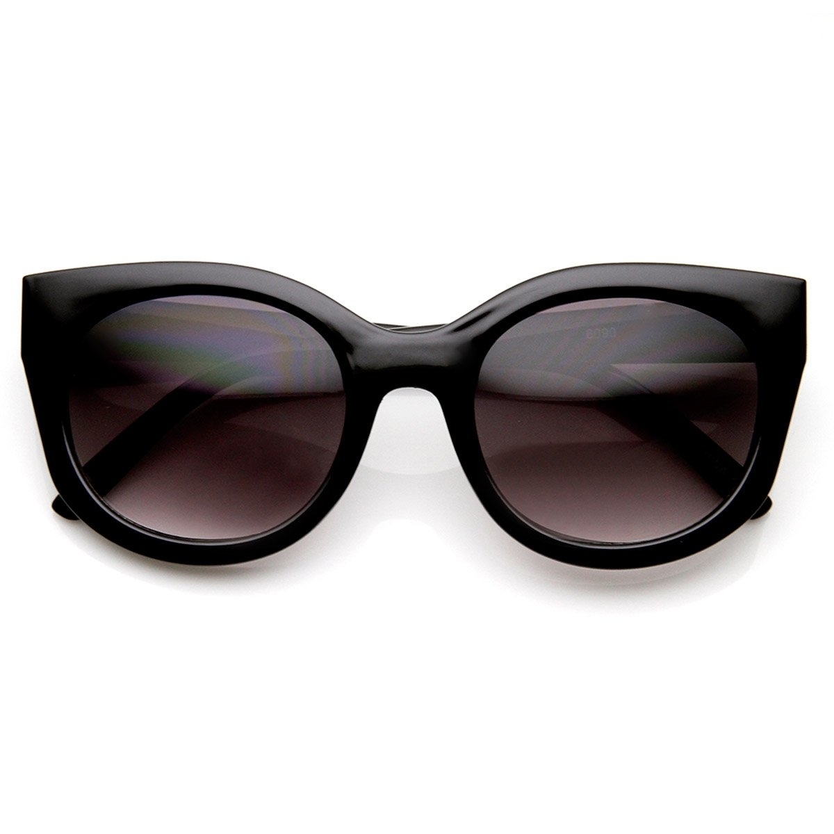 Womens Retro Fashion Bold High Temple Cat Eye Sunglasses - Tortoise