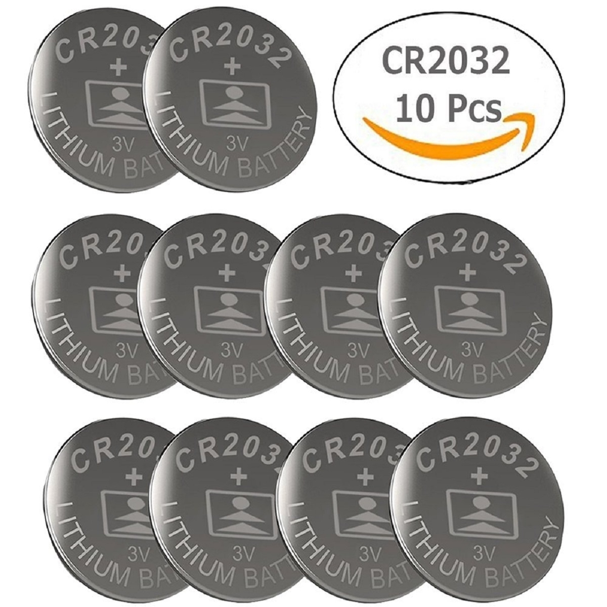 [10-Pack] CR2032 3V Lithium Battery - For Watches, Garage Doors & More