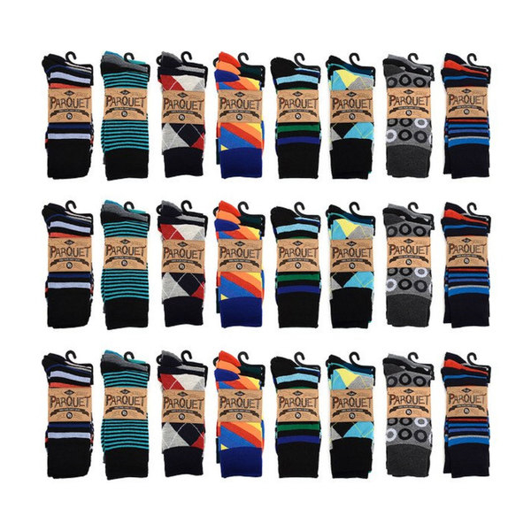15 Pairs: Parquet Men's Patterned Fancy Socks