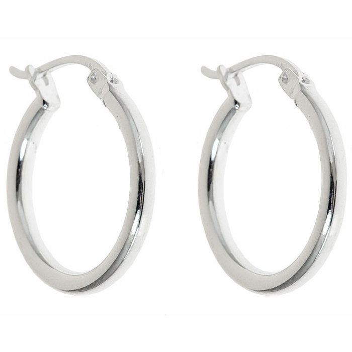 Sterling Silver 15mm French Lock Hoop Earrings