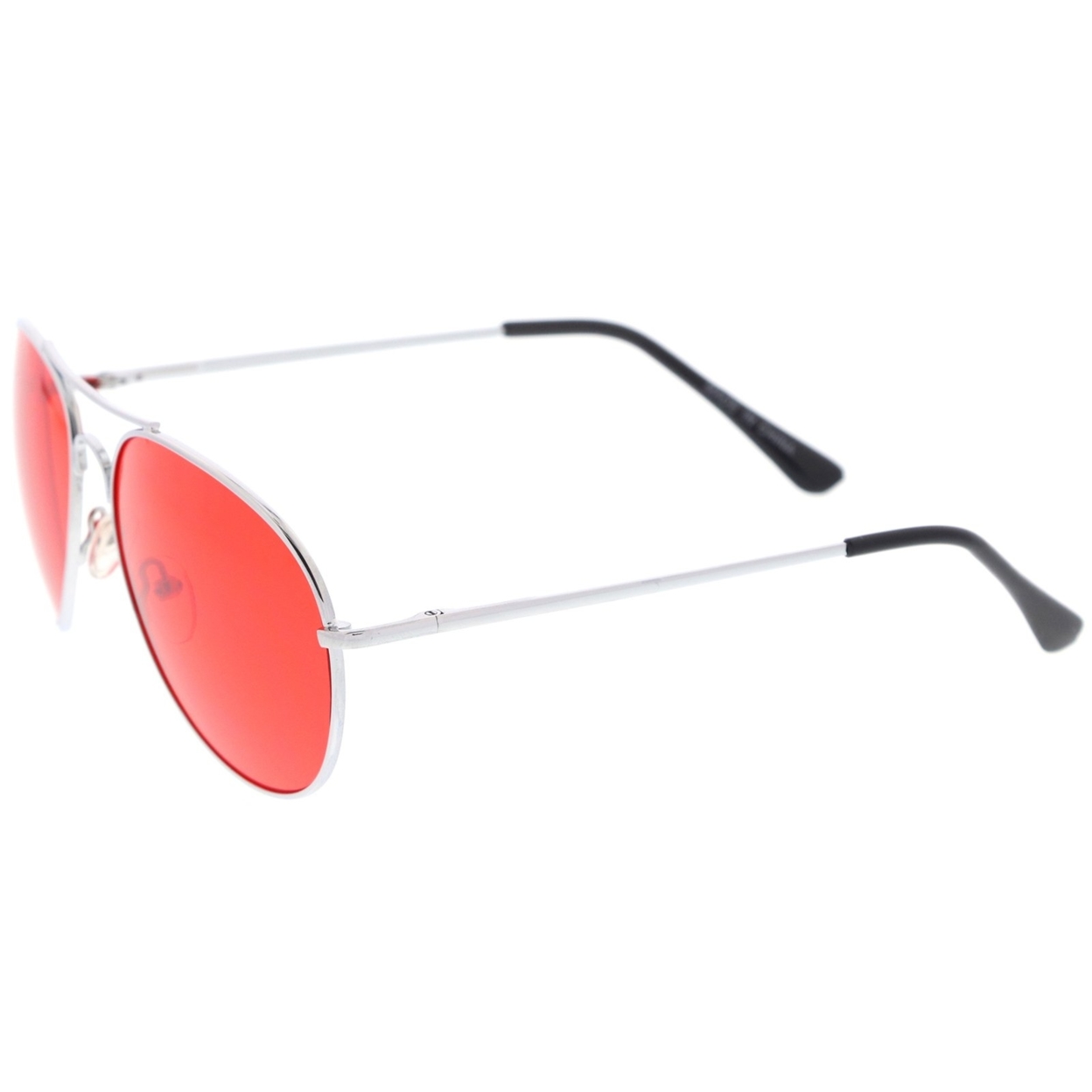 Classic Metal Frame Colored Teardrop Lens Aviator Sunglasses 57mm - 3-Pack Deluxe , Red + Purple + Dark Blue
