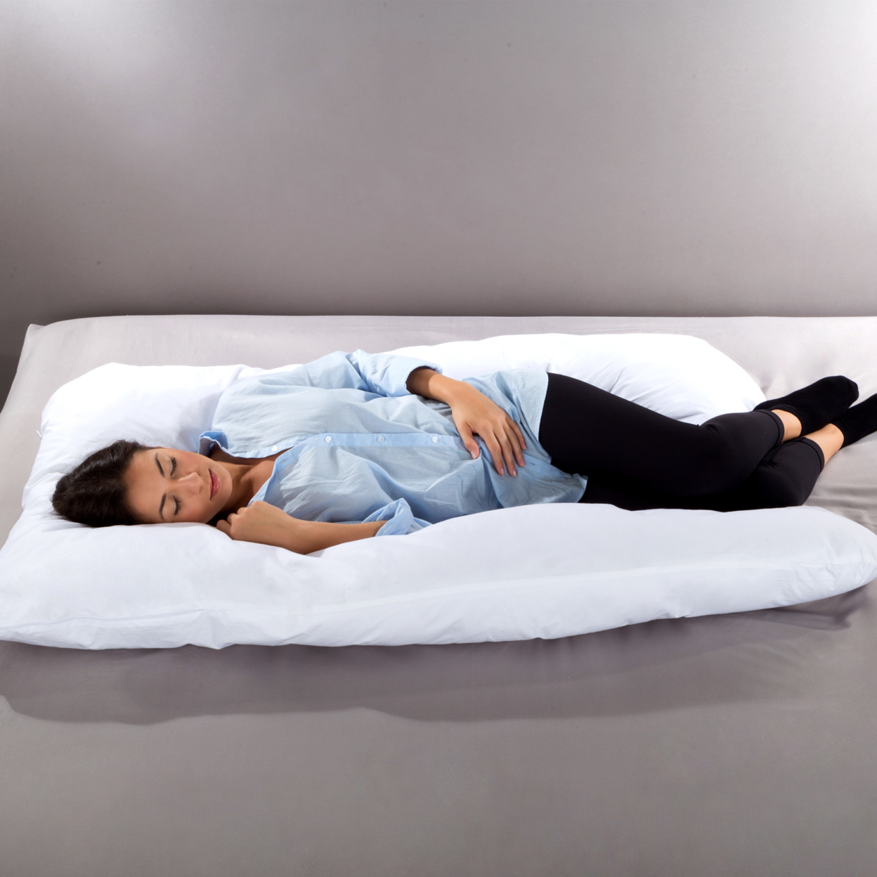 Full Body Pillow- 7 In 1 Jumbo Pillow With Removable Washable Cover, Comfortable U-Shape Pregnancy Pillow
