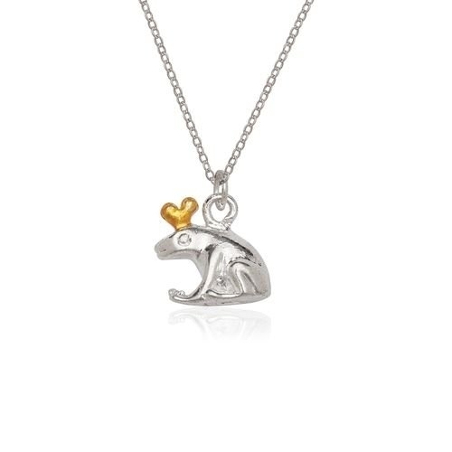Silver Filled High Polish Finsh FROG Charm And Chain