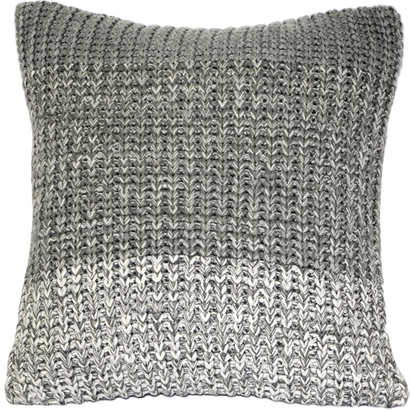 Pillow Decor - Hygge Gray Stripe Knit Pillow