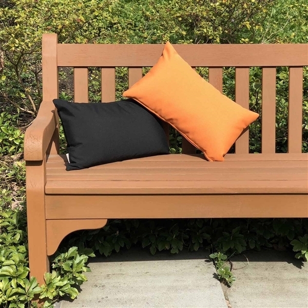 Pillow Decor - Sunbrella Tangerine Orange 12x19 Outdoor Pillow