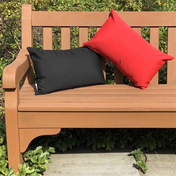Pillow Decor - Sunbrella Logo Red 12x19 Outdoor Pillow