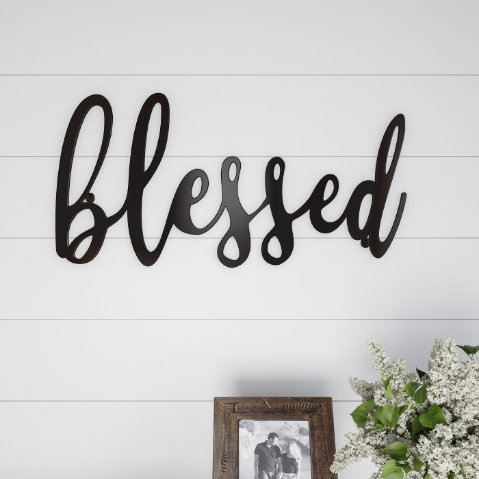 Metal Cutout- Blessed Decorative Wall Sign-3D Word Art Home Accent Decor