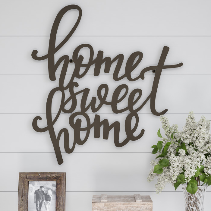 Metal Cutout- Home Sweet Home Decorative Wall Sign-3D Word Art Home Accent Decor
