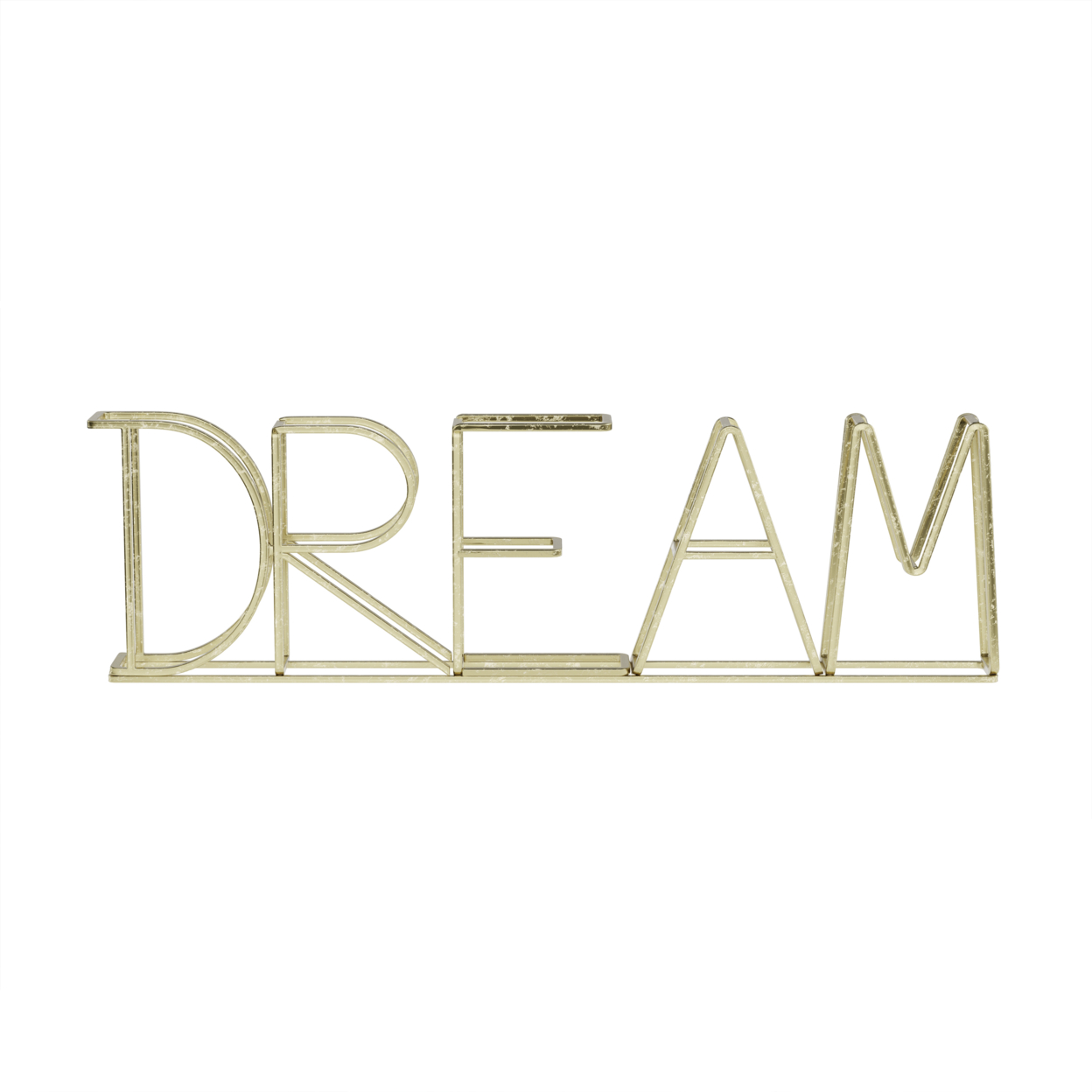 Metal Cutout Free-Standing Table Top Sign-3D DREAM Word Art Accent Dcor Gold Metallic Finish