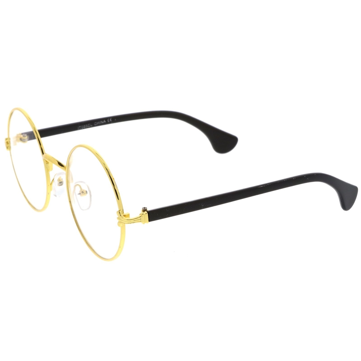 Classic Slim Metal Frame Clear Lens Round Eyeglasses 53mm - Gold-Tortoise / Clear