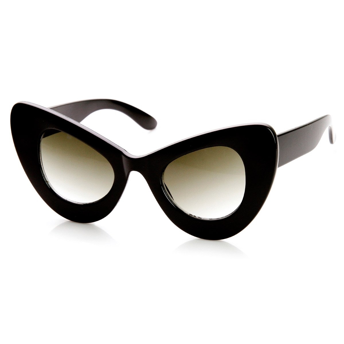 High Fashion Bold Oversized Women's Cat Eye Sunglasses - Tortoise Amber