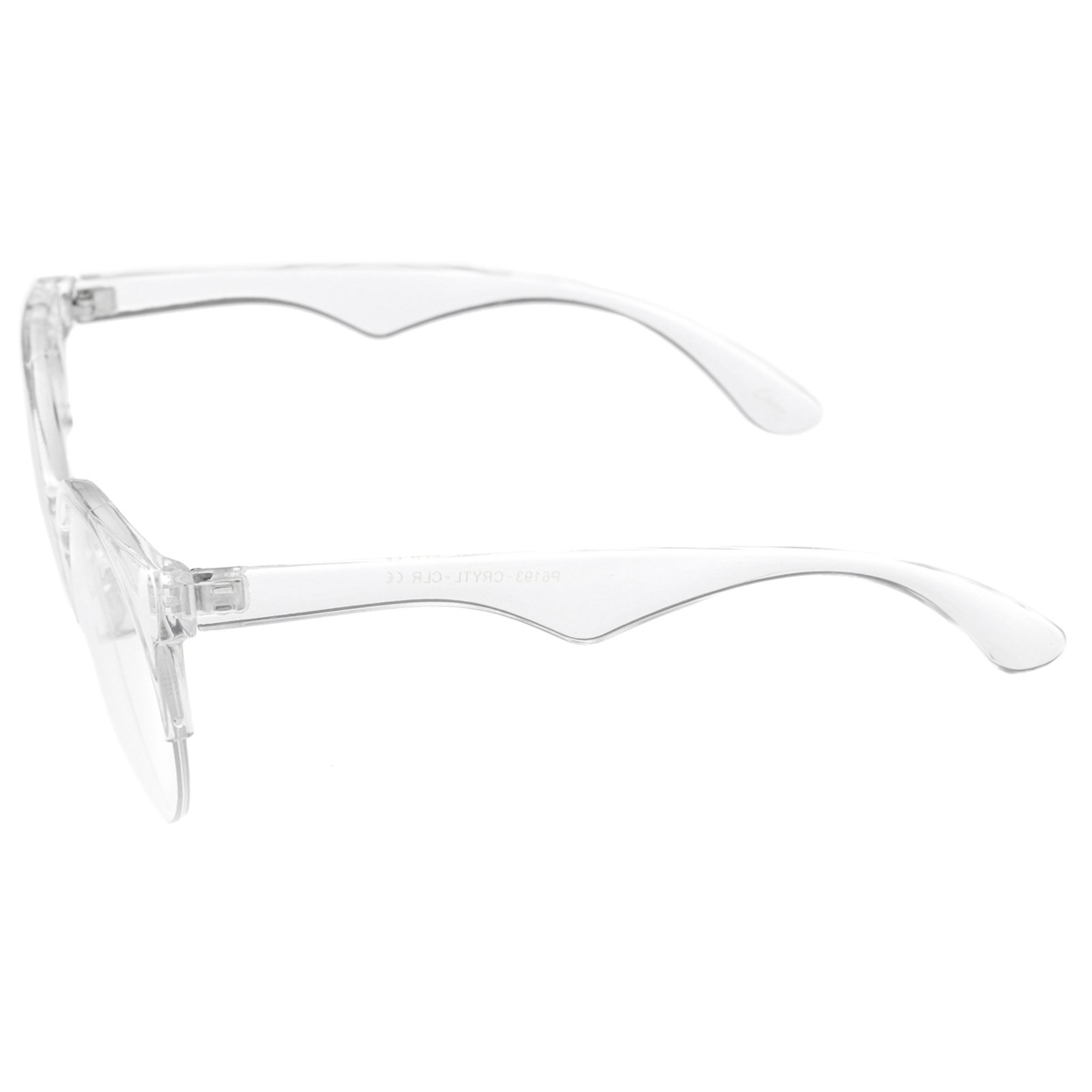 Modern Translucent Frame Round Clear Lens Semi-Rimless Eyeglasses 54mm - Clear / Clear
