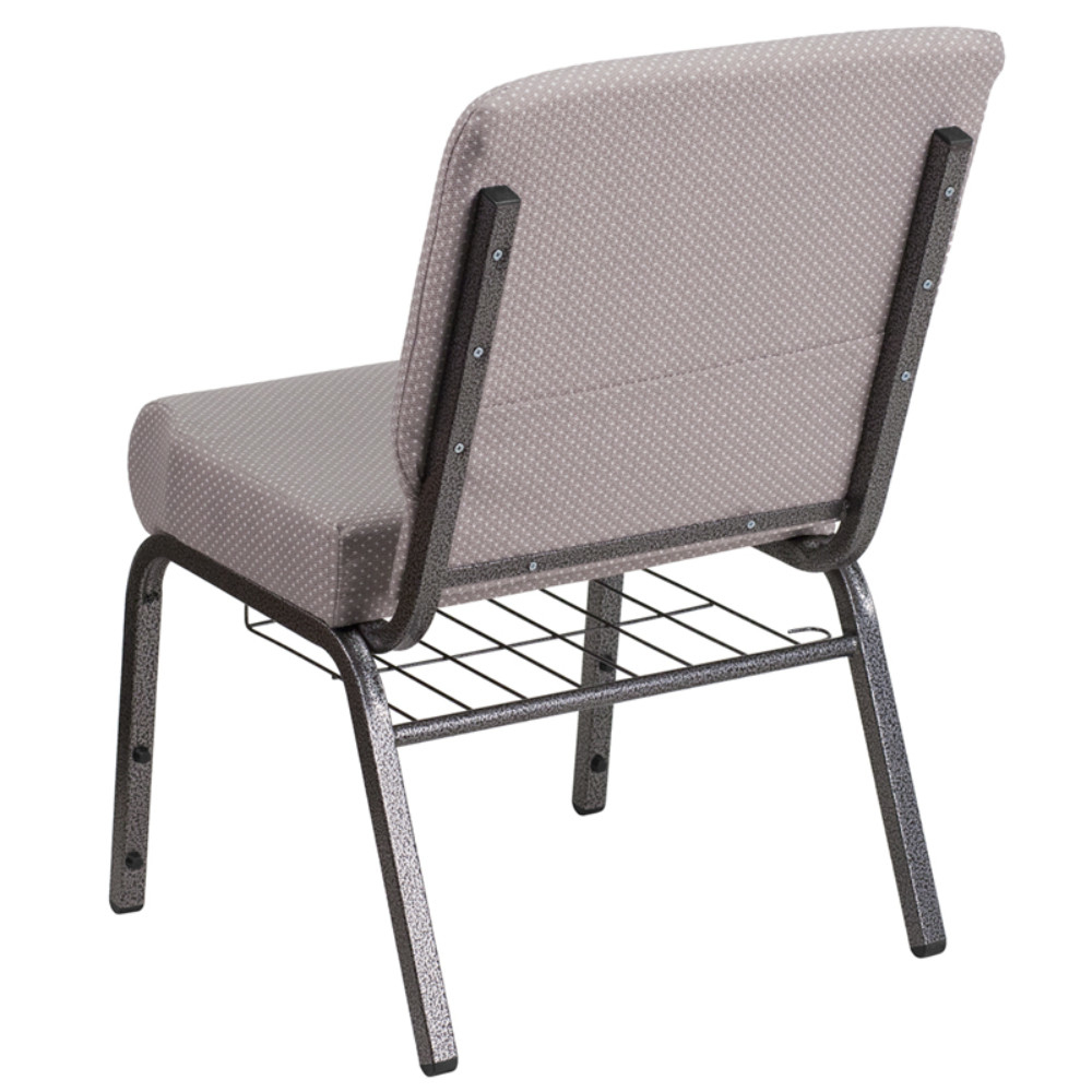 Gray Dot Fabric Church Chair, Gray, Silvervein