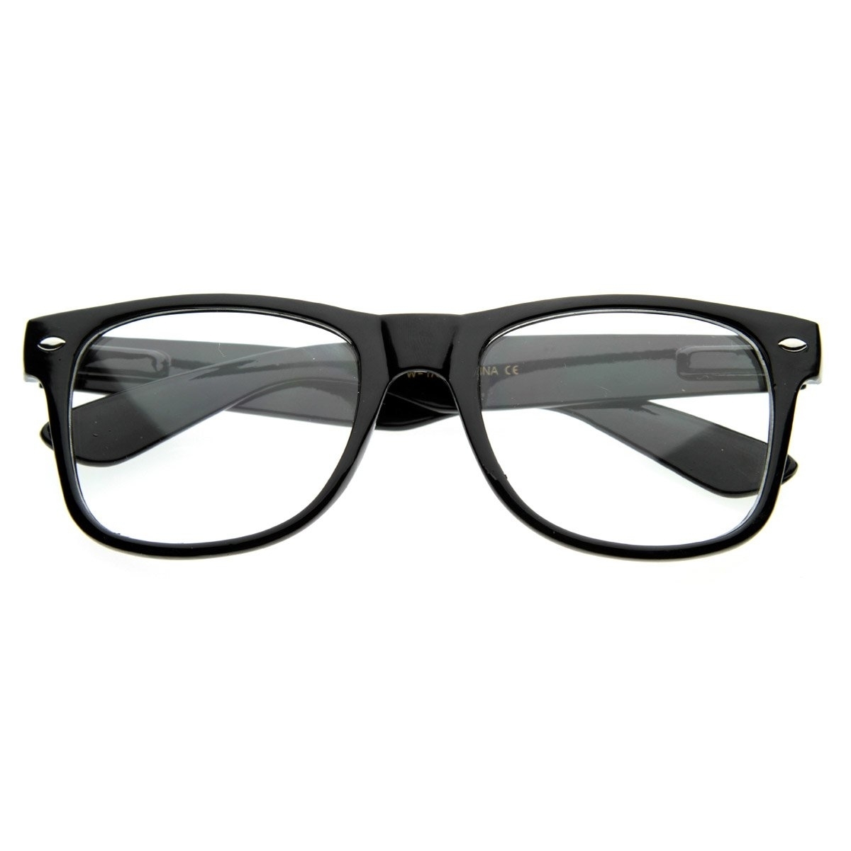 Nerd Raver Poser Clubbing Clear Lens UV400 Dork Horn Rimmed Glasses - Tortoise Each