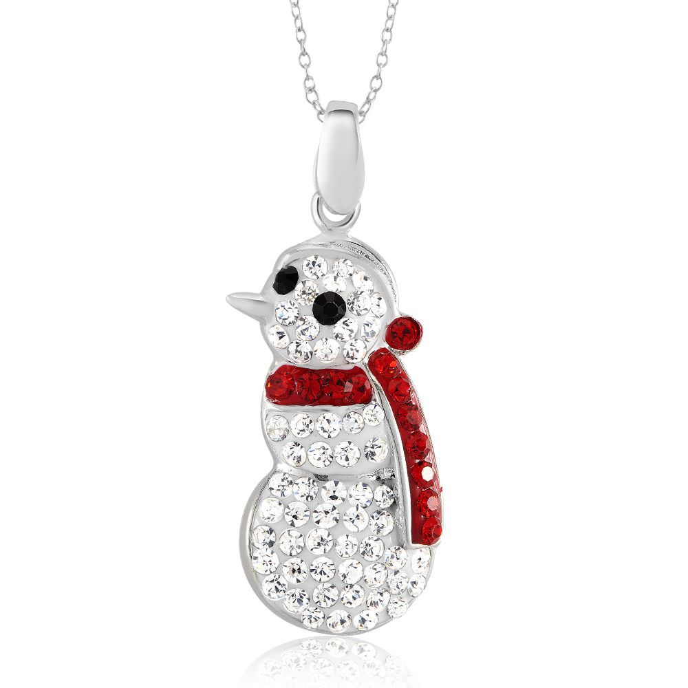 Crystal Holiday Necklaces - Snowman