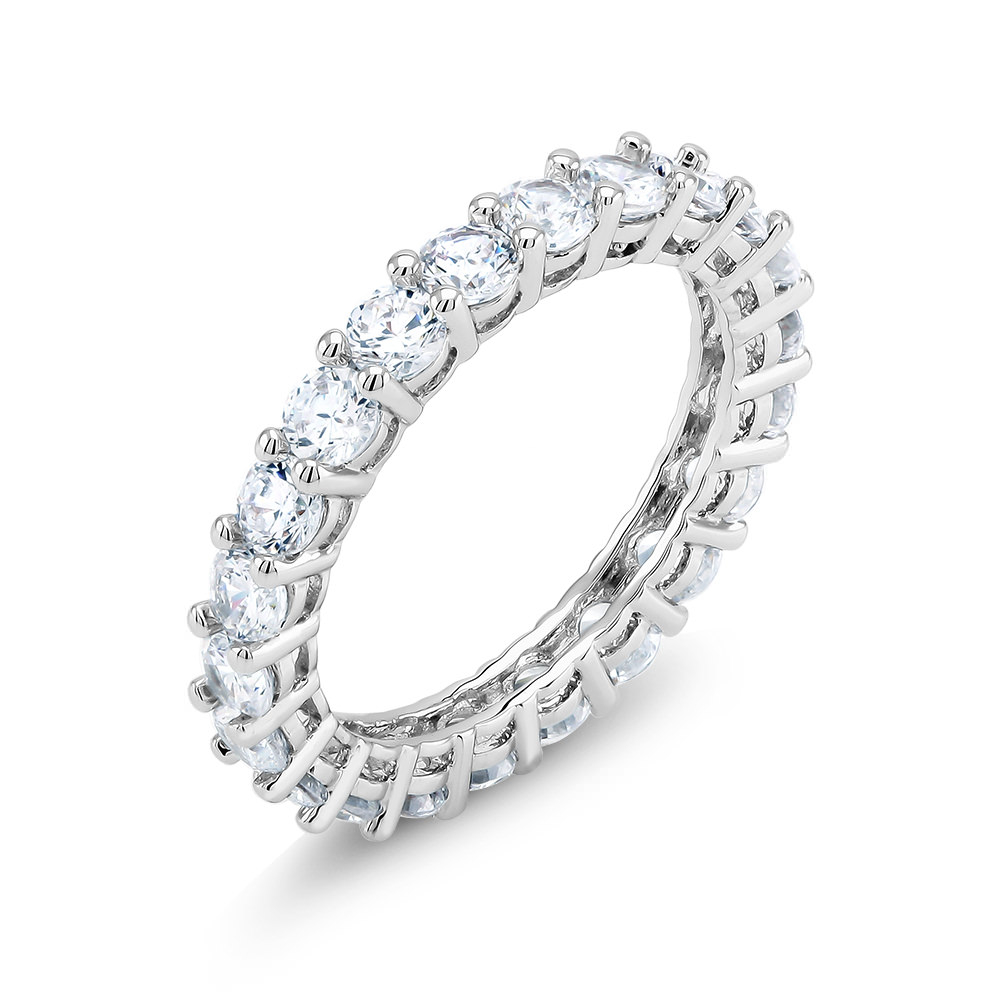 Cubic Zirconia Classic Eternity Band Ring - 9