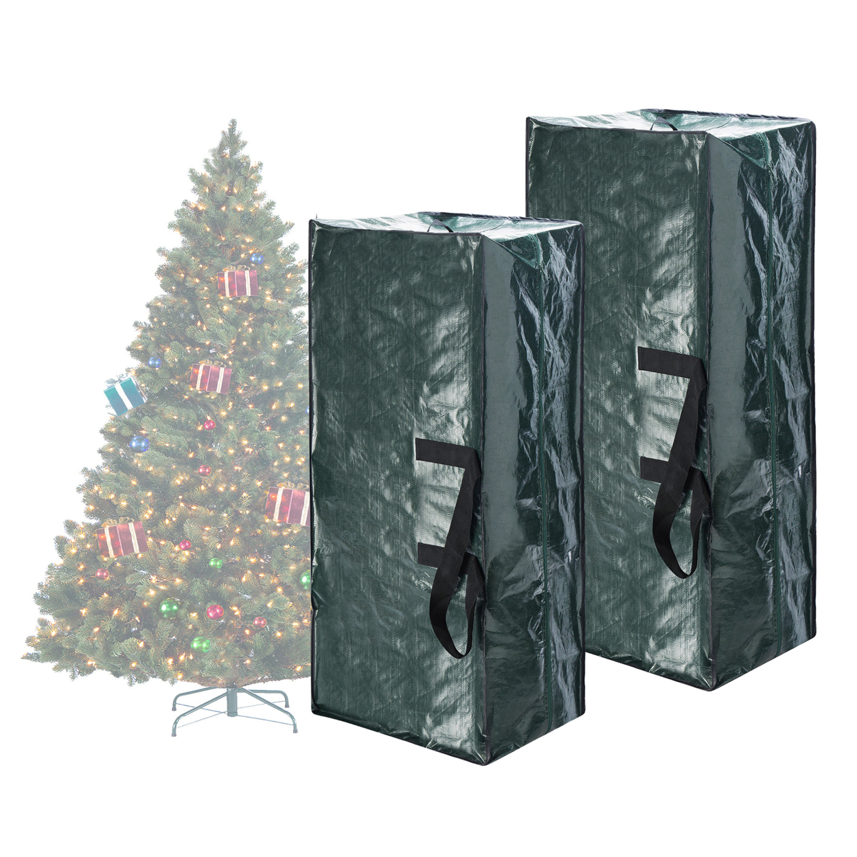 Elf Stor Green Christmas Tree Bag Holiday Set For Two 9 Foot Trees Or One Larger