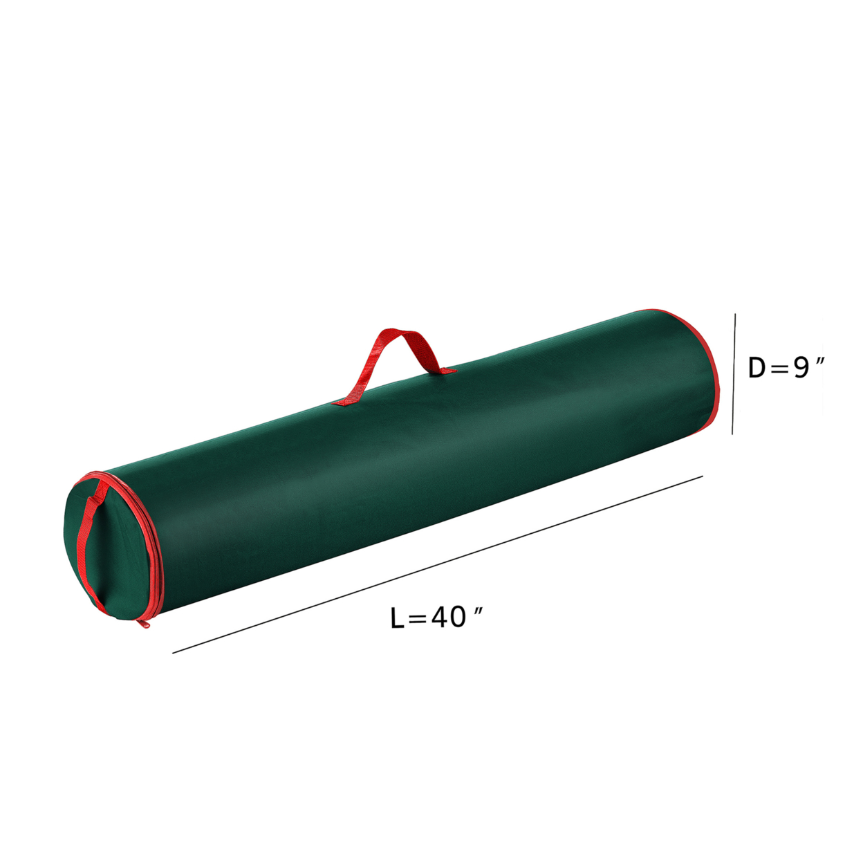 2 Pack Green Canvas 40 Inch Christmas Wrapping Paper Storage Bag Tube Zipper