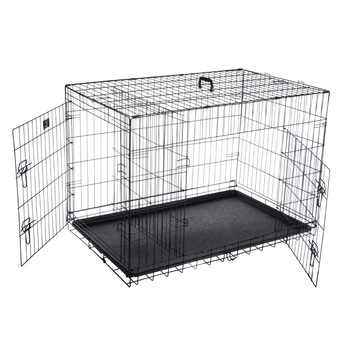 Pet Trex 42 Folding Double Door Pet Crate Kennel Cage For Dogs, Cats, Rabbits