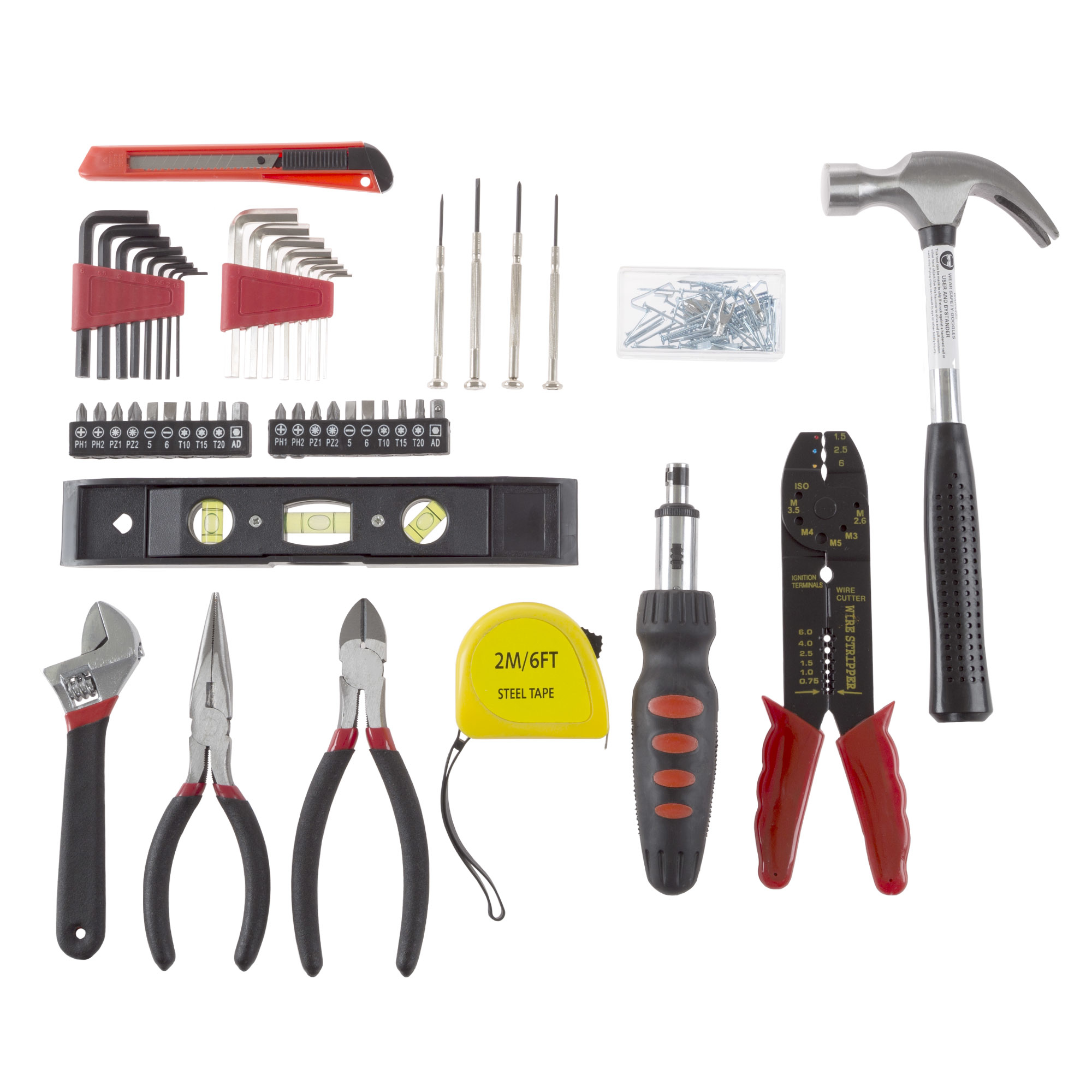 Essential Hand Tool Kit & Hard-Sided Case DIY Complete Kit