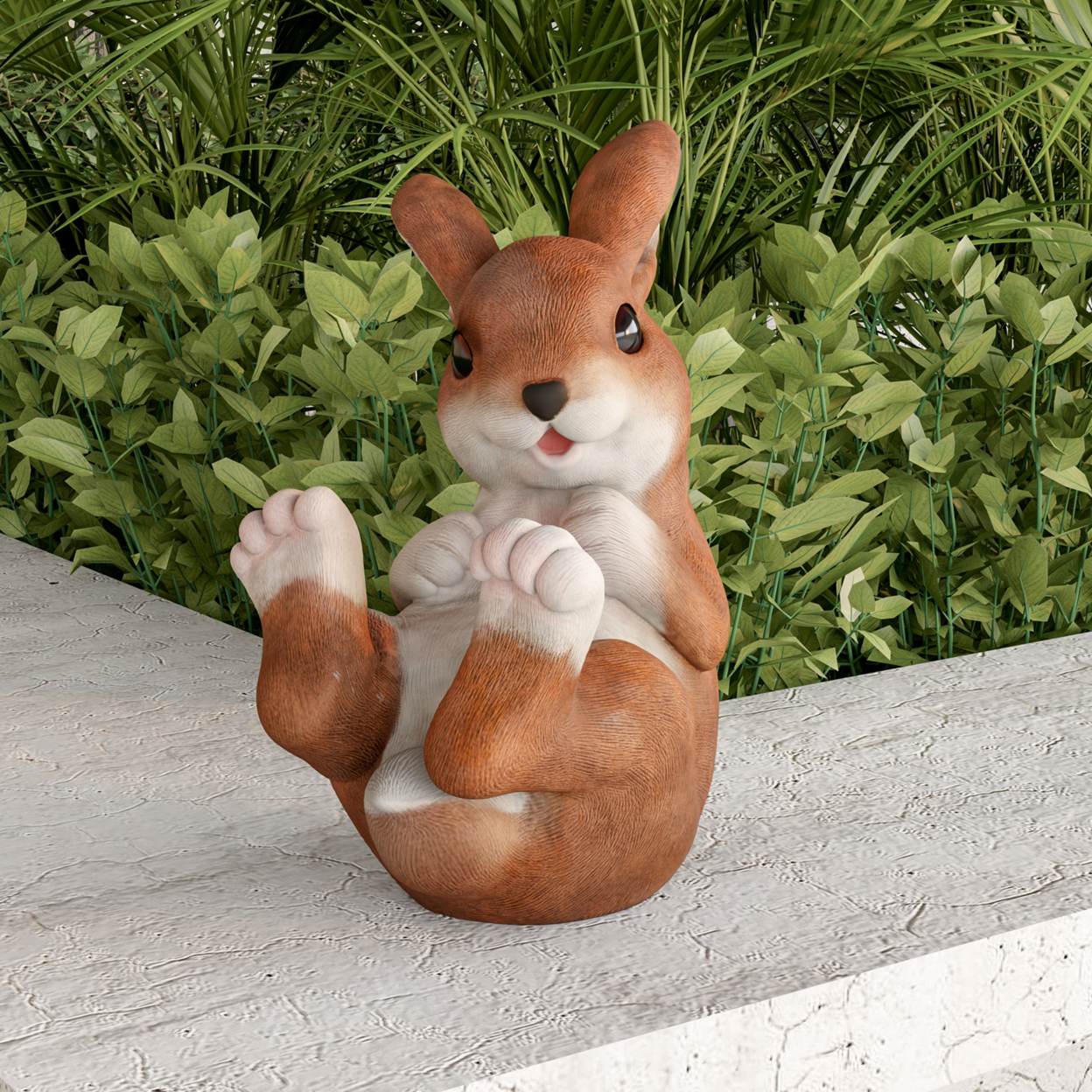 Bunny Rabbit Resin Animal Figurine Outdoor Lawn Garden Flower Bed Decor