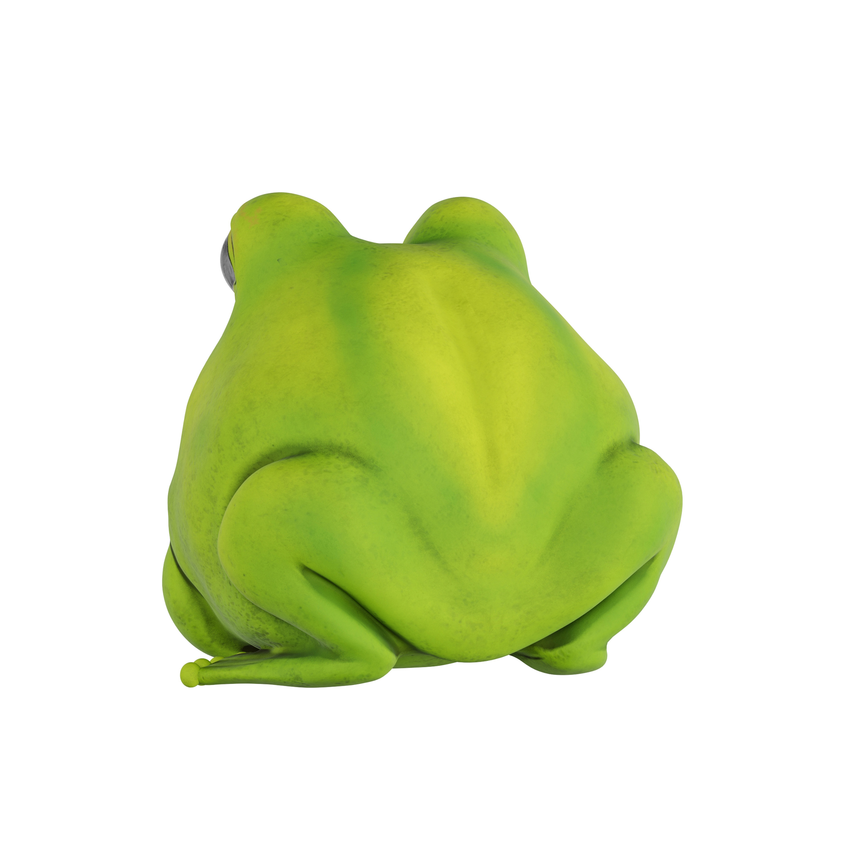 Cute Fat Frog Big Eyes Garden Flower Bed Decor Bright Green Bullfrog With Smile