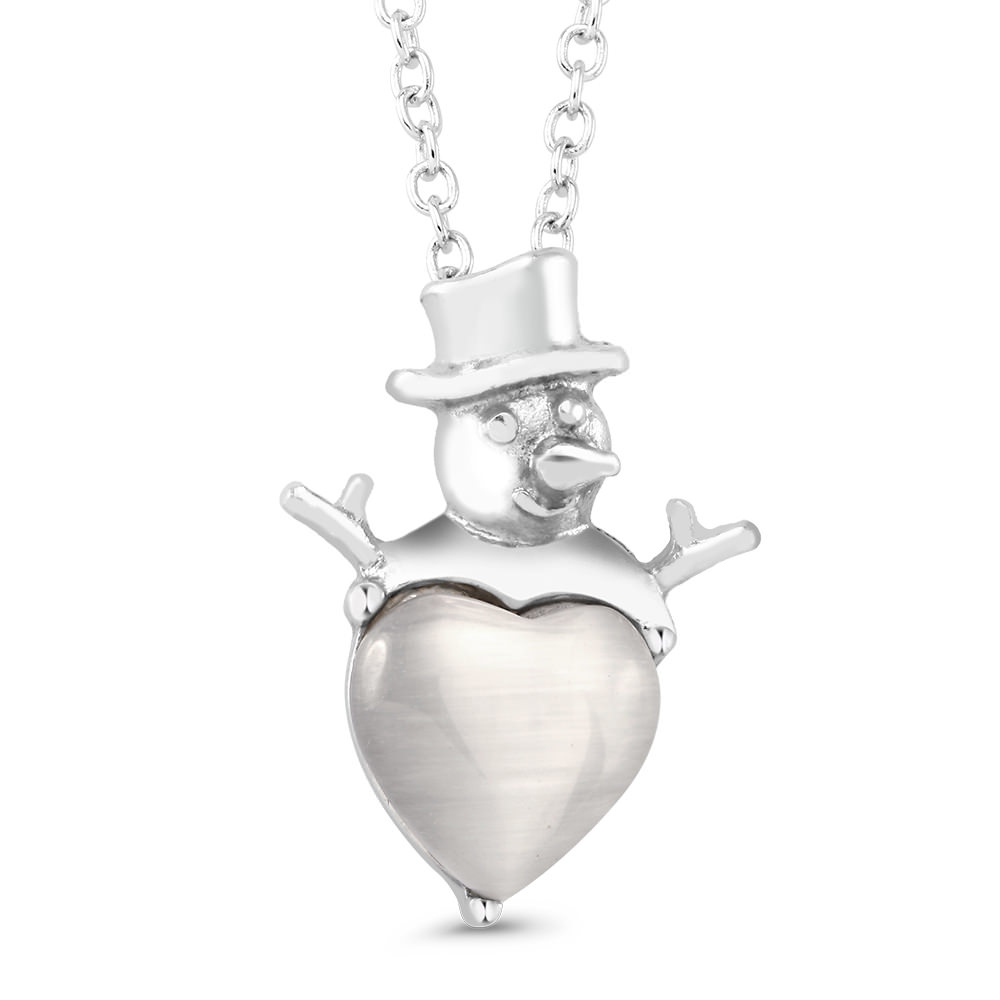 FreshWater Pearl Drop Snowman Necklace - Heart