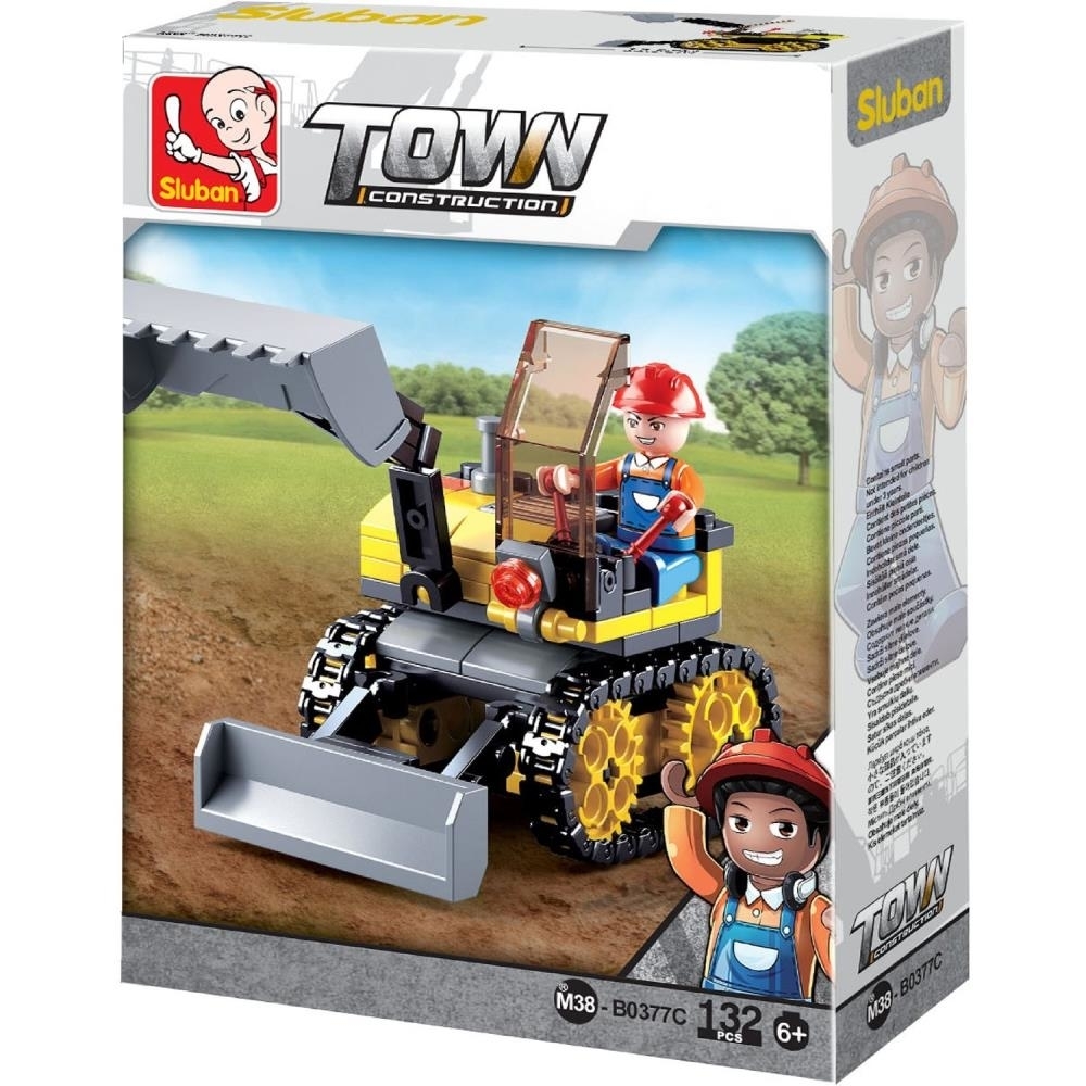 Sluban Kids SLU08609 Tractor Excavator Building Blocks 132 Pcs Set Building Toy