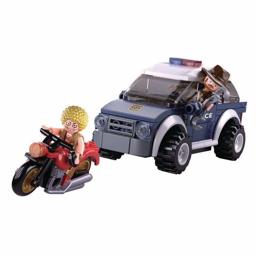 Sluban Kids SLU08627 Police Jeep K9 Unit With Motorcycle Building Blocks 106 Pcs Set Building Toy Police Vehicle