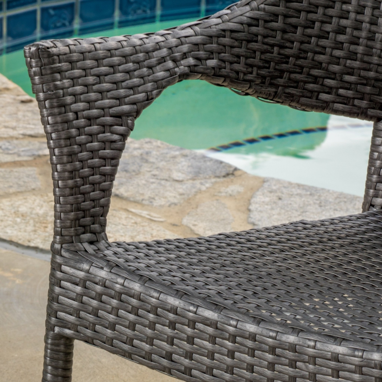 Alameda Outdoor Grey Wicker Chairs (Set Of 2)